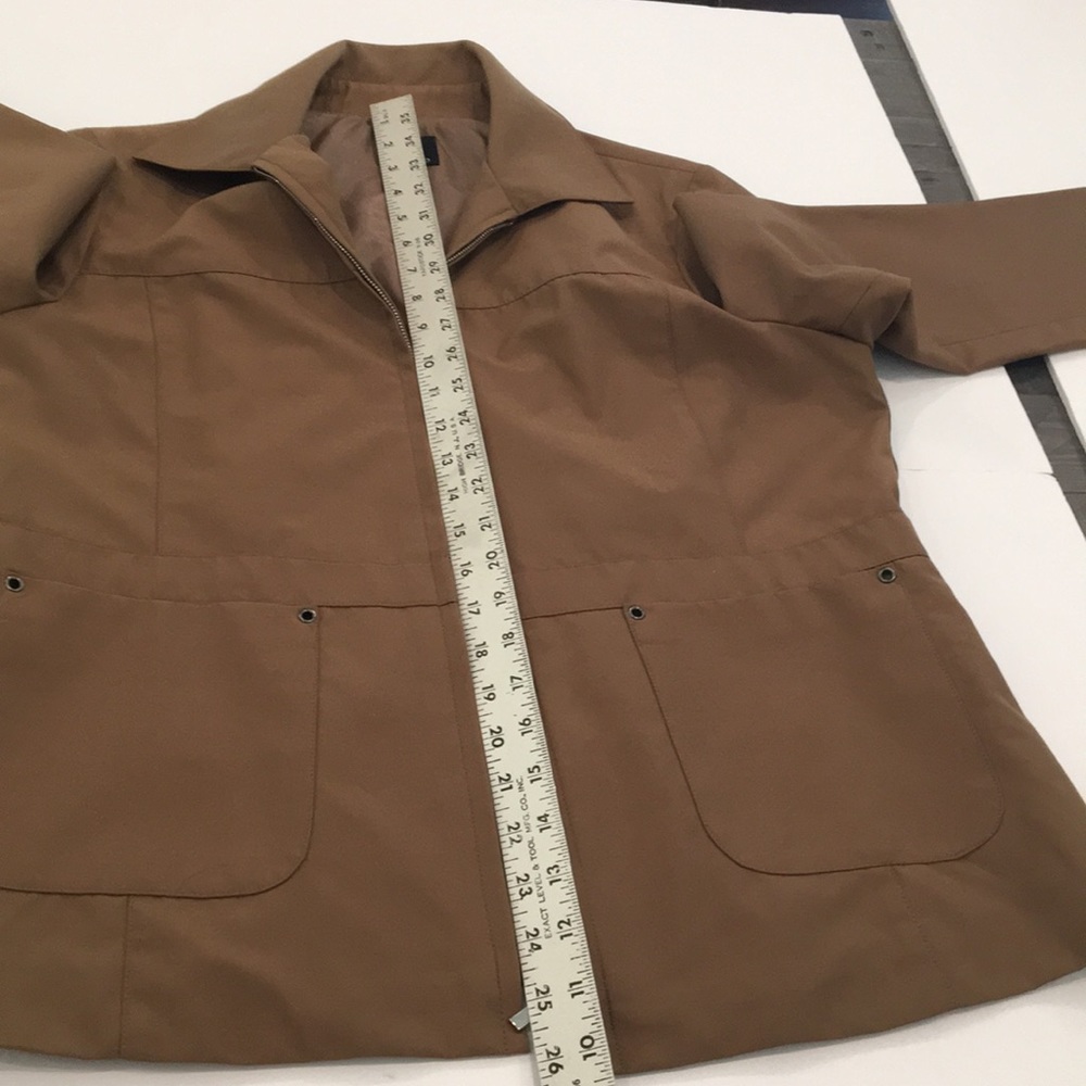Lightweight Lined Zip Jacket. Tan. Pockets - image 8